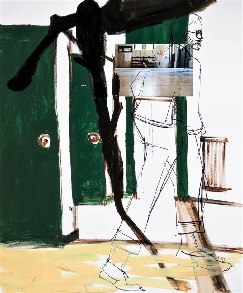 Из серии &laquo;Первый снег в Баухаусе&raquo;, 2020 смешанная техника на холсте