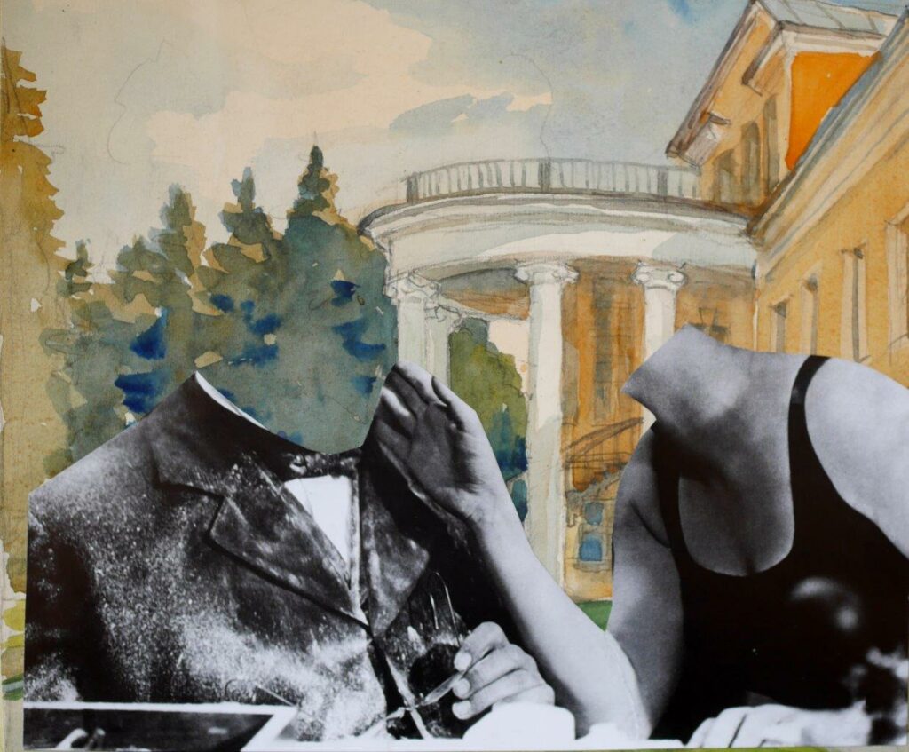 Из серии &laquo;Акварельные принадлежности&raquo;, коллаж на акварелях Евгения Святченко, 1987)